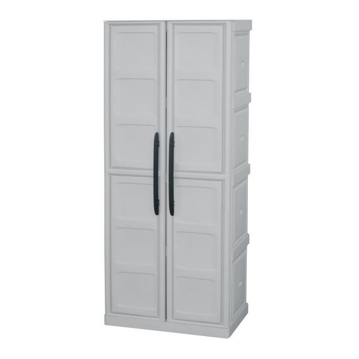 TOOD Armoire de rangement haute en résine 3 tablettes avec porte bala