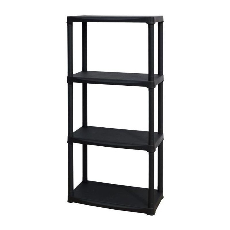 TOOD Etagere en résine 4 tablettes - Hauteur 133 cm Largeur 60 cm - Noir