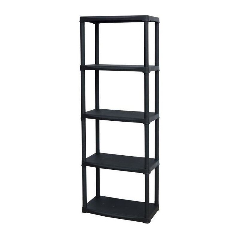 TOOD Etagere en résine 5 tablettes - Hauteur 176 cm Largeur 60 cm - Noir