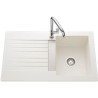 EWI Evier cuisine a encastrer 1 bac + 1 égouttoir Soledad - Résine - 86 x 50 cm - Blanc