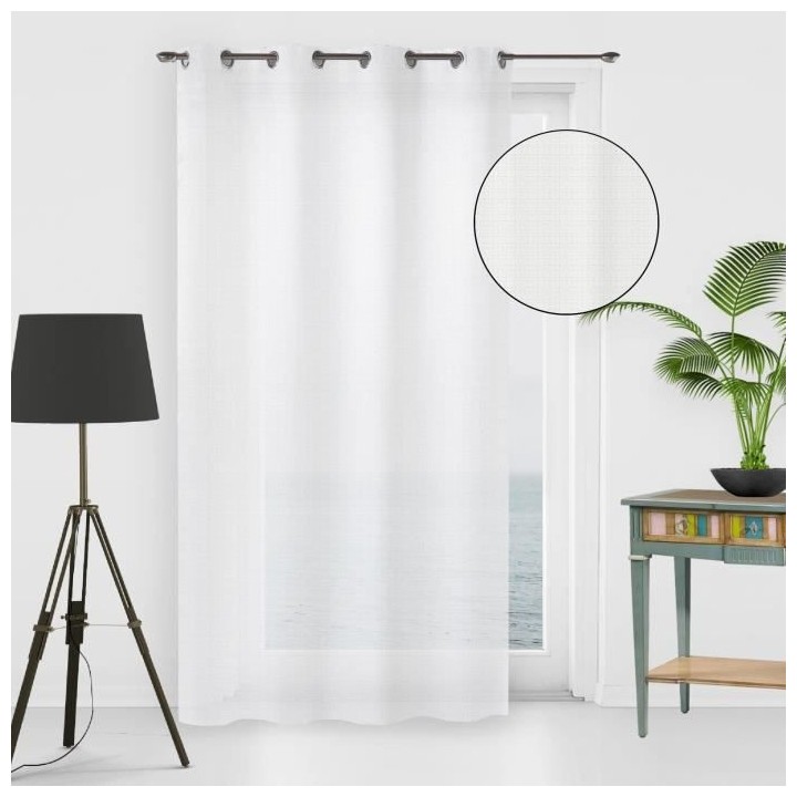 SOLEIL D'OCRE Voile a oeillets Noémie - 135 x 250 cm - Blanc