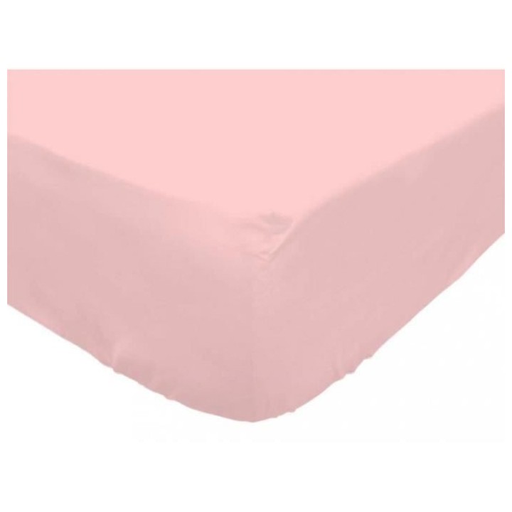 SOLEIL d'OCRE Drap housse Camille - Coton percale - 90 x 190 cm - Rose