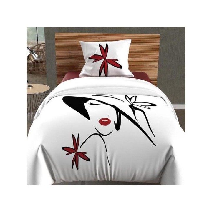 SOLEIL d'OCRE Parure de couette AVA - Coton - 140 x 200 cm