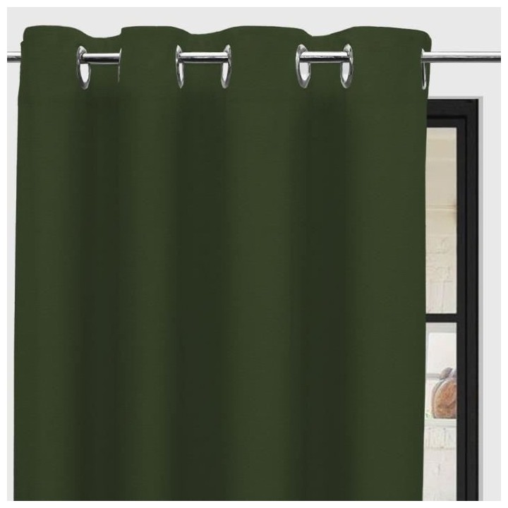 SOLEIL d'OCRE Rideau a oeillets Panama - Pur coton - 135 x 250 cm - Ve