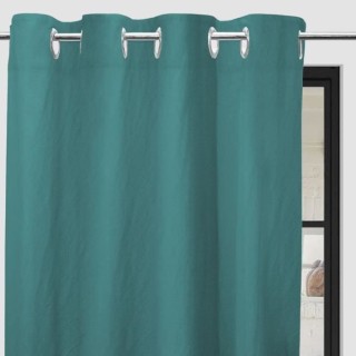 SOLEIL d'OCRE Rideau a oeillets Boheme - 135 x 250 cm - Bleu