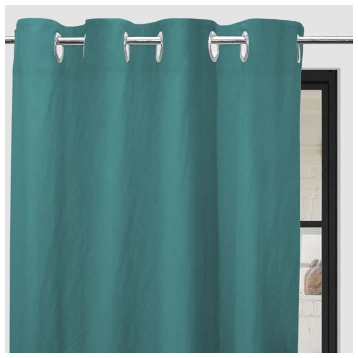 SOLEIL d'OCRE Rideau a oeillets Boheme - 135 x 250 cm - Bleu