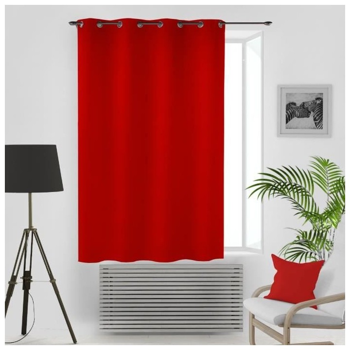 SOLEIL D'OCRE Rideau a oeillets occultant - Rouge