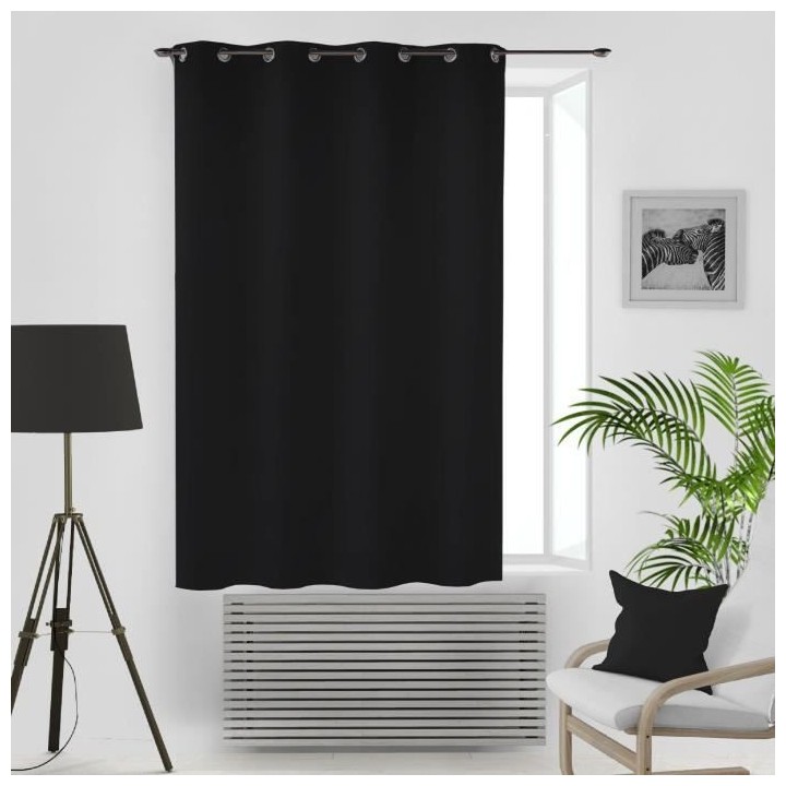 SOLEIL D'OCRE Rideau a oeillets occultant - Noir