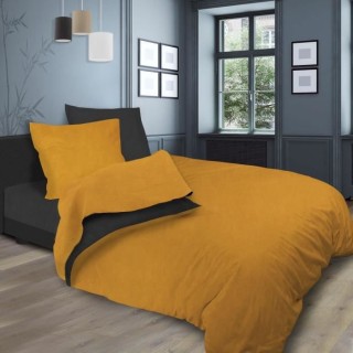 SOLEIL d'OCRE Parure de lit bicolore - Coton lavé - 240 x 290 cm - Ja