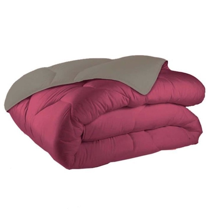 SOLEIL D'OCRE Couette Bicolore - 240 x 220 cm - Framboise lin