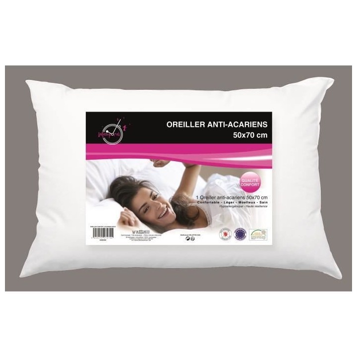 SOLEIL D'OCRE Oreiller confort anti-acarien - Polyester - 50x70 cm - B