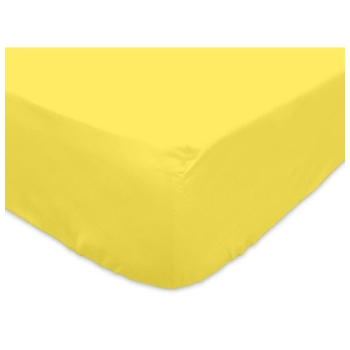 SOLEIL d'OCRE Drap housse 100% Coton 160x200 cm Jaune