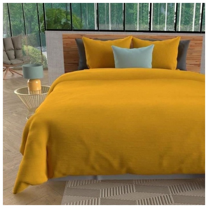 SOLEIL d'OCRE Parure de couette Boheme - Microfibre lavée - 240 x 260