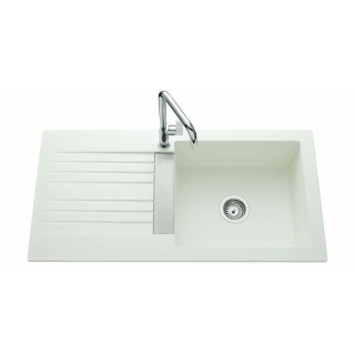 EWI Evier cuisine a encastrer 1 grand bac + 1 égouttoir Soledad - Ré