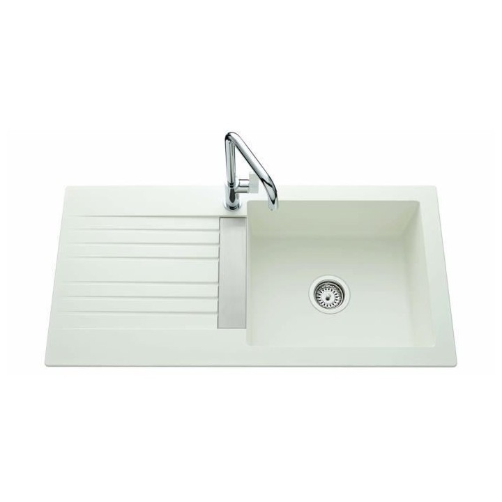 EWI Evier cuisine a encastrer 1 grand bac + 1 égouttoir Soledad - Ré