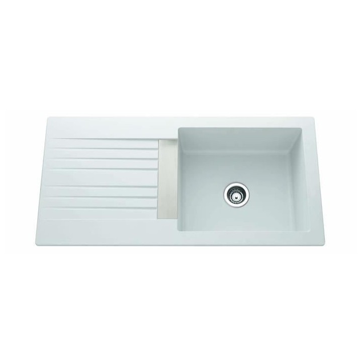 EWI Evier cuisine a encastrer 1 grand bac + 1 égouttoir Soledad - Ré