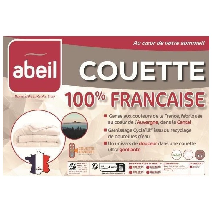 Couette 100% Française - 140 x 200 cm - ABEIL