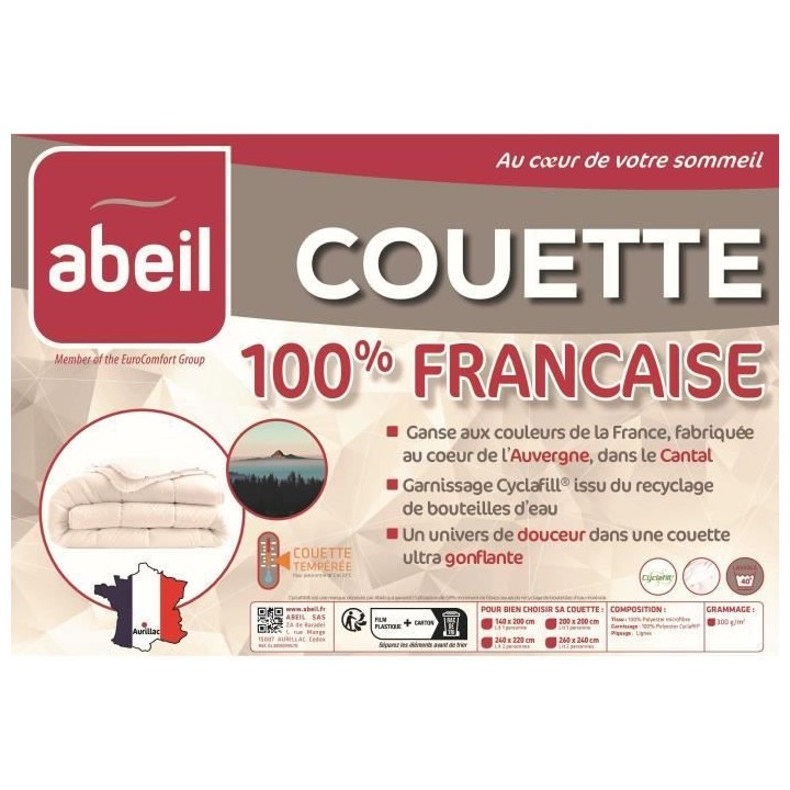 Couette 100% Française - 220 x 240 cm - ABEIL