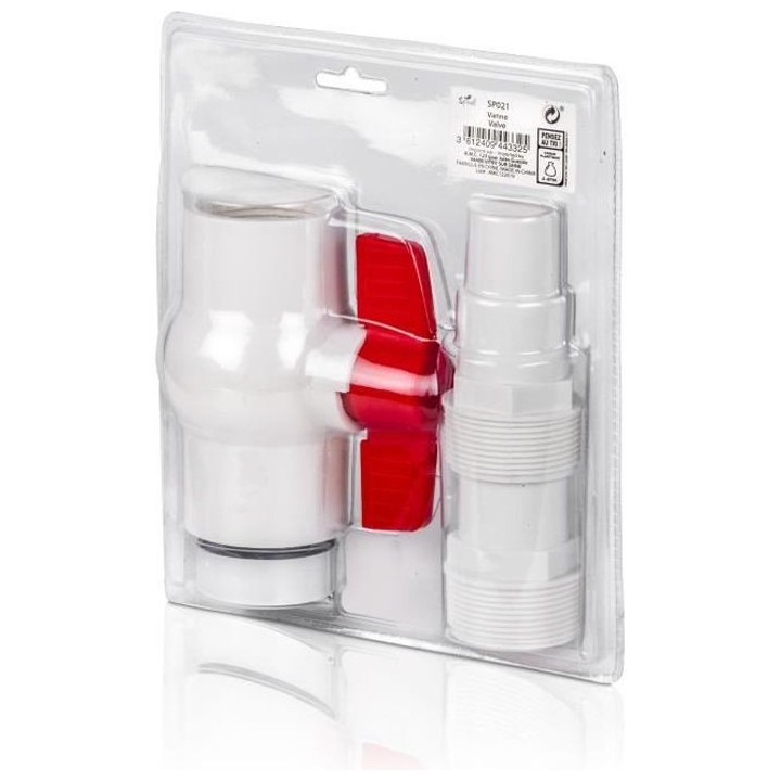 SPOOL Vanne d'arret 1/4 de tours + 2 embouts cannelé - Ø 38 mm