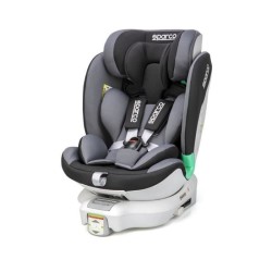 Siege auto enfant SPARCO rotatif 360° - Groupe 0+/1/2/3 - Isofix + pied - 9-25 kg - Noir/Gris