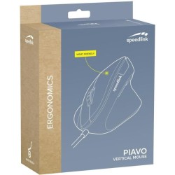 Souris Ergonomique Verticale Filaire - SPEEDLINK - PIAVO - Pour Droitier - Noir (SL-610019-BK)