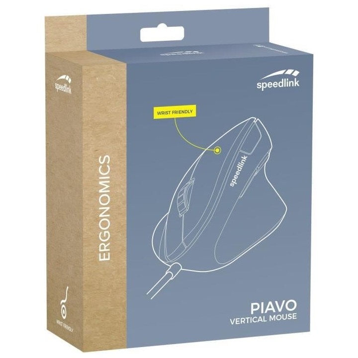 Souris Ergonomique Verticale Filaire - SPEEDLINK - PIAVO - Pour Droiti