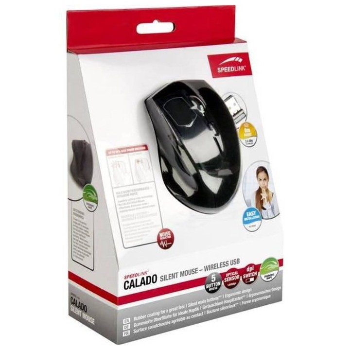 Souris Sans Fil - SPEEDLINK - Calado - Pour Droitier - Noire (SL-6343-