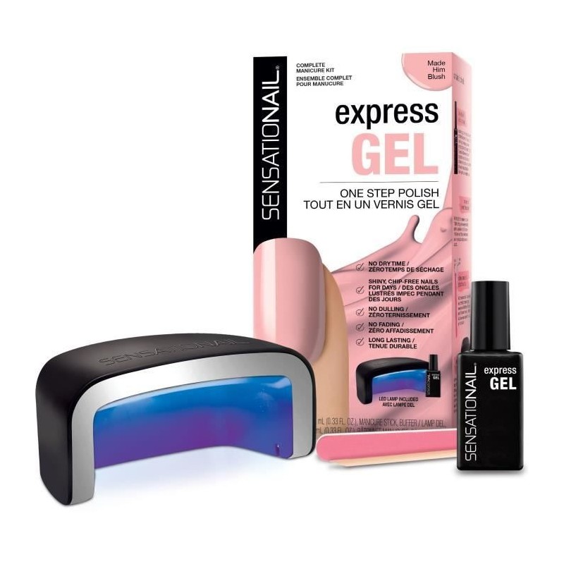 SENSATIONAIL Starter Kit Express Gel vernis gel semi-permanent Made Him Blush 3en1 - Rose