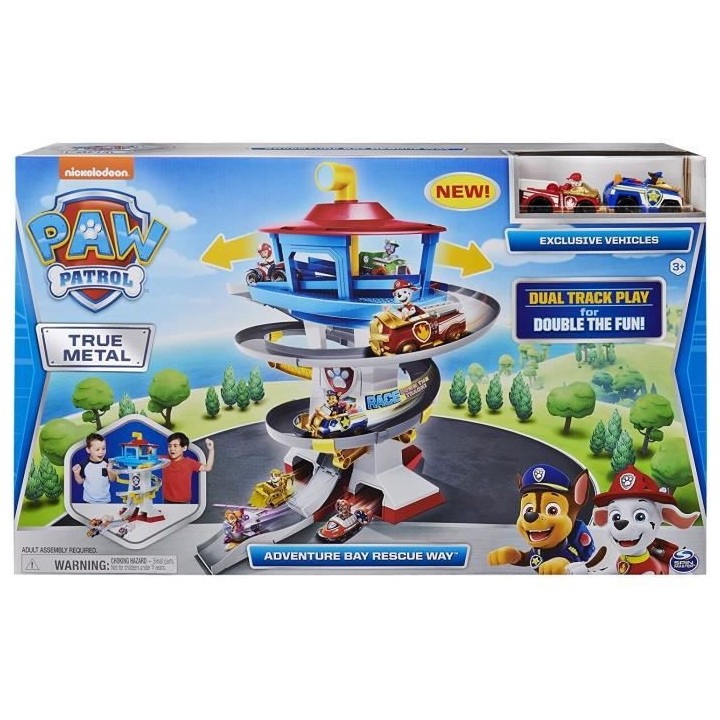 PAT PATROUILLE - QUARTIER GENERAL + 2 VEHICULES TRUE METAL Chase Marcu