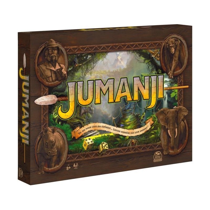 JUMANJI LE JEU - 6062338 - Jeu de Société pour Toute La Famille ou entre Adultes - Edition Rétro - Jeu de Plateau inspiré du