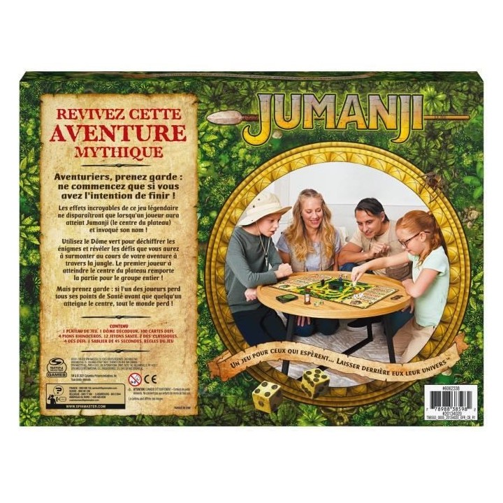 JUMANJI LE JEU - 6062338 - Jeu de Société pour Toute La Famille ou e