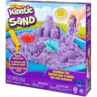 SABLE MAGIQUE - KINETIC SAND - COFFRET CHÂTEAU-BAC a SABLE 454 G + 4
