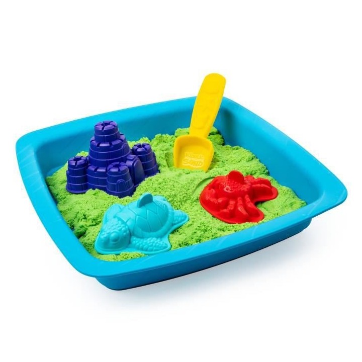 SABLE MAGIQUE - KINETIC SAND - COFFRET CHÂTEAU-BAC a SABLE 454 G + 4