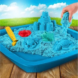 SABLE MAGIQUE - KINETIC SAND - COFFRET CHÂTEAU-BAC a SABLE 454 G + 4 ACCESSOIRES - 6024397 - Sable a modeler - Modele Aléatoir