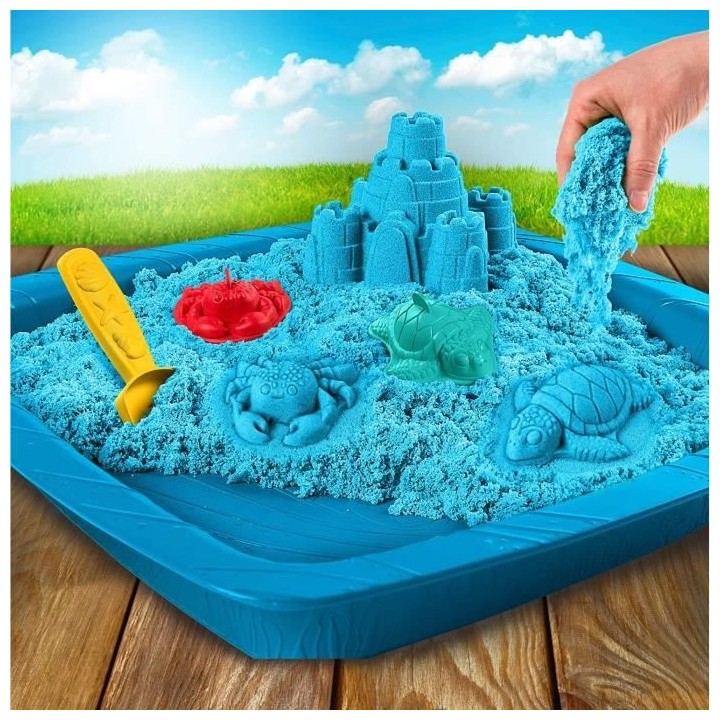 SABLE MAGIQUE - KINETIC SAND - COFFRET CHÂTEAU-BAC a SABLE 454 G + 4