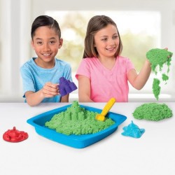 SABLE MAGIQUE - KINETIC SAND - COFFRET CHÂTEAU-BAC a SABLE 454 G + 4 ACCESSOIRES - 6024397 - Sable a modeler - Modele Aléatoir