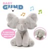 FLAPPY L'ÉLÉPHANT – GUND – 6054176 - Peluche Interactive pour Bébé - Il Bouge, Parle et Chante - Peluche Éléphant 30 c