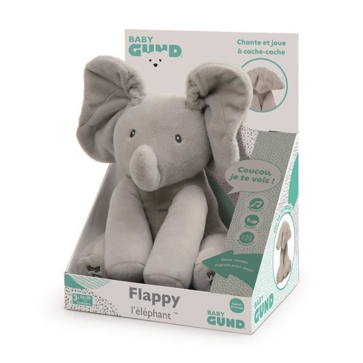 FLAPPY L'ÉLÉPHANT – GUND – 6054176 - Peluche Interactive pour B