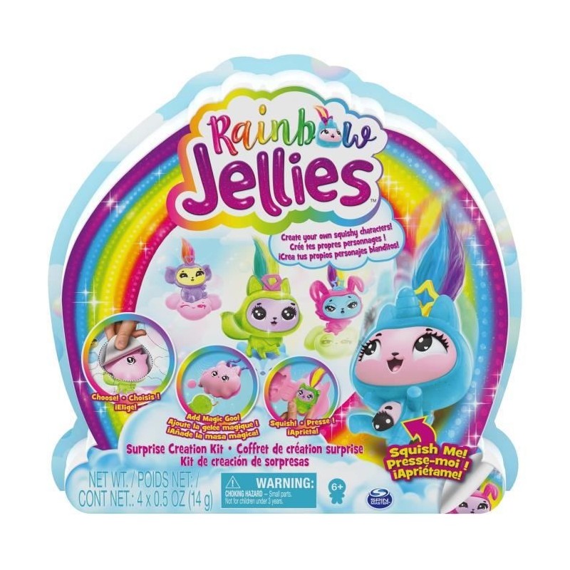 PACK DE 4 Rainbow Jellies - 6056248 - Coffret création 25 surprises pour créer des personnages personnalisés, Pour enfants 6