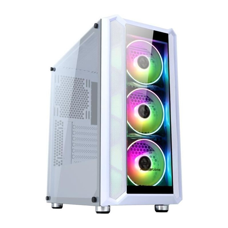 Boitier PC Sans Alimentation - ABKONCORE - H301G - Moyen tour - Format ATX - Blanc (ABKO-H-301-G-WH)