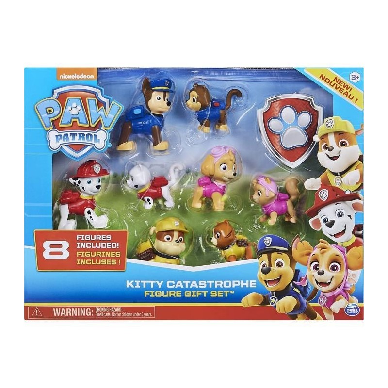 PAT PATROUILLE - MULTIPACK FIGURINES D'ACTION Paw Patrol - 6058524 - Coffret exclusif avec figurines et animaux - Jeu Jouet Enfa