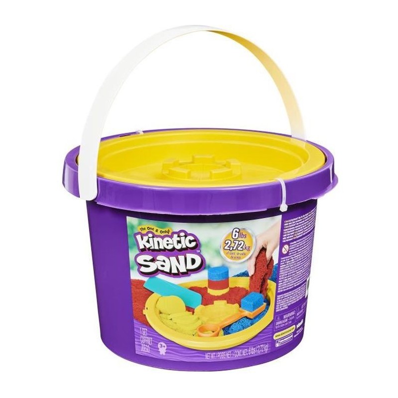 KINETIC SAND - SEAU DE SABLE 2,7 KG + OUTILS - 6061096 - Sable a modeler pour enfants, jouet ASMR