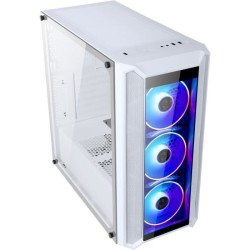 Boitier PC Sans Alimentation - ABKONCORE - H301G - Moyen tour - Format ATX - Blanc (ABKO-H-301-G-WH)