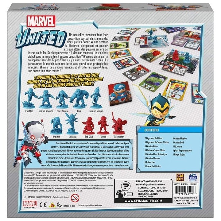 MARVEL UNITED - Jeu de cartes stratégique coopératif - Univers super