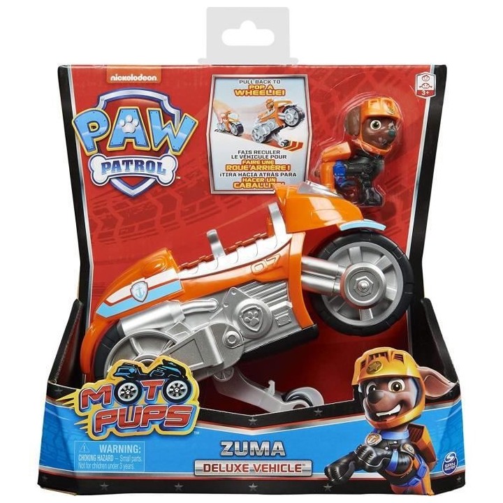 PAT PATROUILLE - VEHICULE + FIGURINE AMOVIBLE ZUMA MOTO PUPS Paw Patro