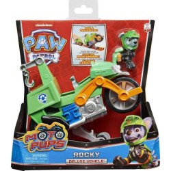 PAT PATROUILLE - VEHICULE + FIGURINE AMOVIBLE ROCKY MOTO PUPS Paw Patrol - Moto Rétrofriction - 6060545 - Jouet Enfant 3 Ans et