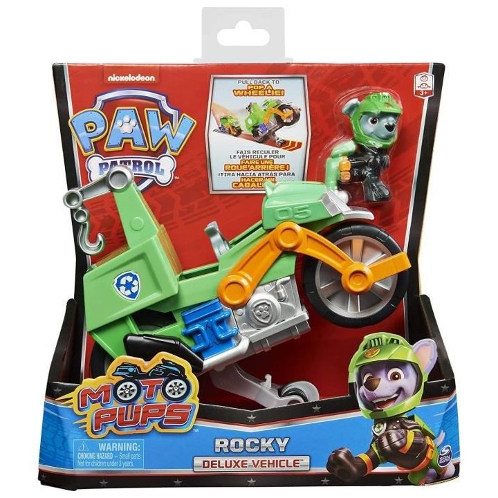 PAT PATROUILLE - VEHICULE + FIGURINE AMOVIBLE ROCKY MOTO PUPS Paw Patr