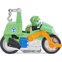 PAT PATROUILLE - VEHICULE + FIGURINE AMOVIBLE ROCKY MOTO PUPS Paw Patrol - Moto Rétrofriction - 6060545 - Jouet Enfant 3 Ans et