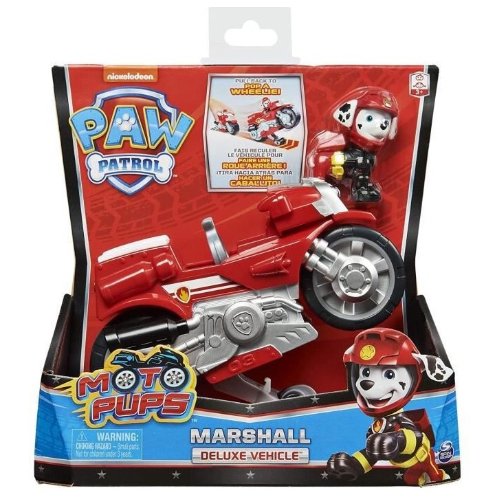 PAT PATROUILLE - VEHICULE + FIGURINE AMOVIBLE MARCUS MOTO PUPS Paw Pat