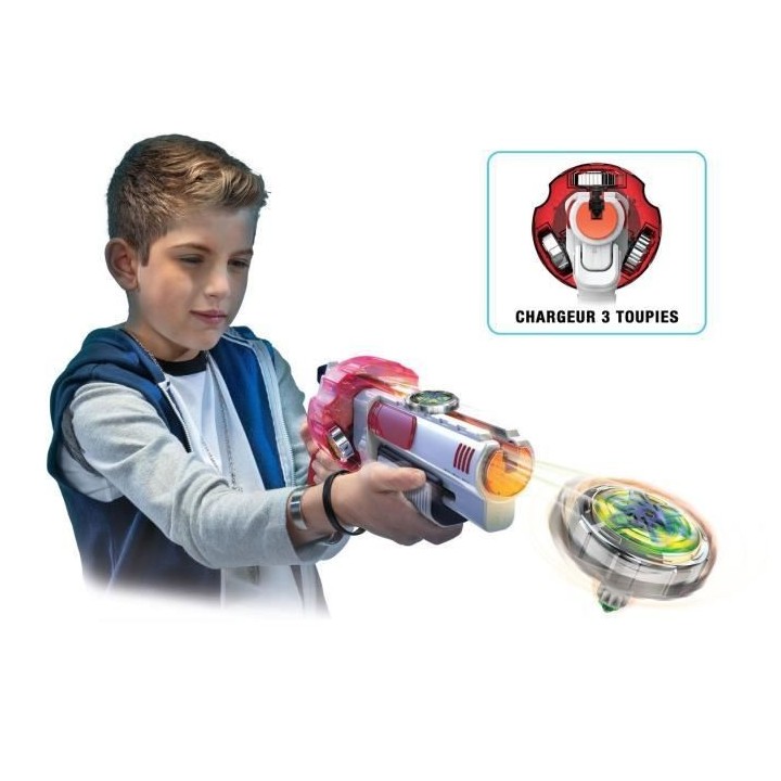 SPINNER M.A.D MINI SERIE - Pistolet blaster - Lanceur de 3 Toupies de